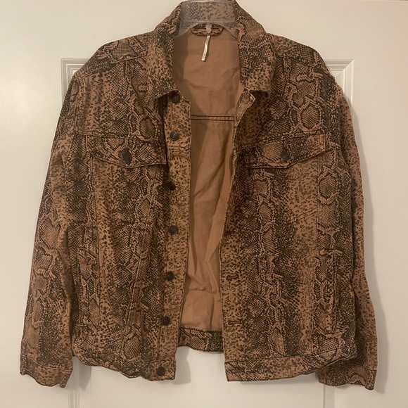 Free People Snake Print Trucker Jacket - Picture 7 of 13